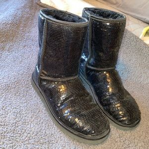 Black sparkly uggs